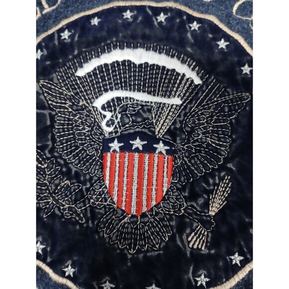 Washington DC Pullover Hoodie USA Sz M Blue Crushed Velvet Embroidery Kangaroo - Picture 10 of 16